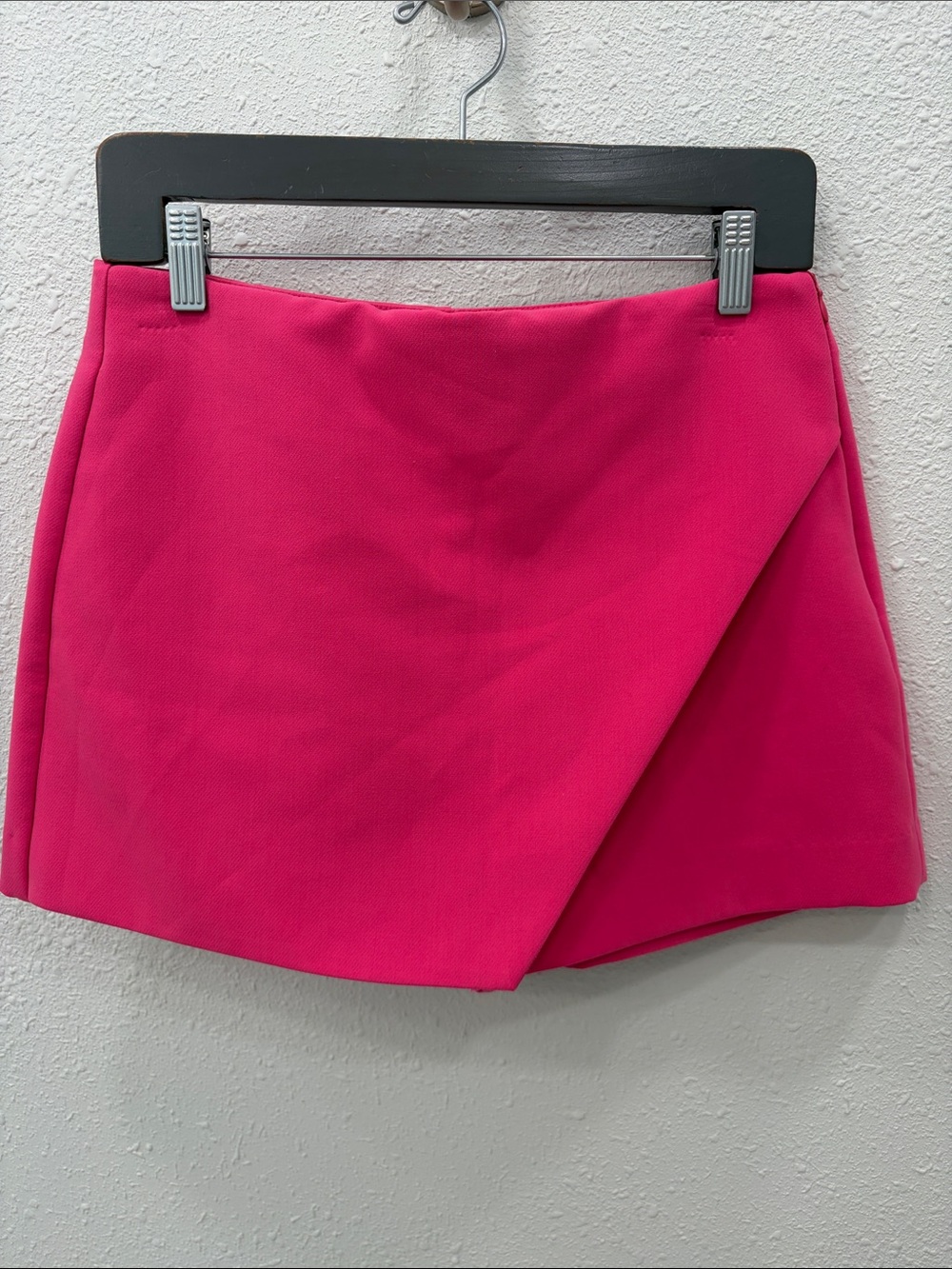 Zara Hot Pink Wrap-Front Mini Skort